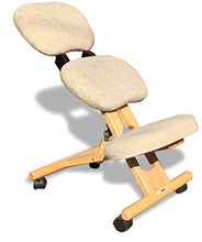 Load image into Gallery viewer, CINIUS Professional Ergonomic Wooden Height-Adjustable Kneeling Chair with Backrest Support and Non-deformable Cushions. Beige
