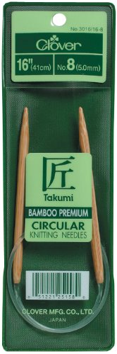 CLOVER 3016/16-07 Takumi Bamboo Circular 16-Inch Knitting Needles, Size 7