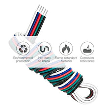 Load image into Gallery viewer, 22 Gauge 5Pin Extension Wire, EvZ 22AWG 5 Conductor Parallel Electric Cable Cord for RGBW LED Strips 3528 5050, Black-Green-Red-Blue-White, 33ft/10M

