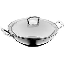 Load image into Gallery viewer, WMF Wok-Set Uncoated Pouring Rim, Silver, 36 cm, 2-Piece
