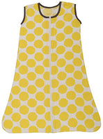 Bacati - Muslin Ikat Dots Sleep Sack (Wearable Blankets) (Small, Yellow/Grey)