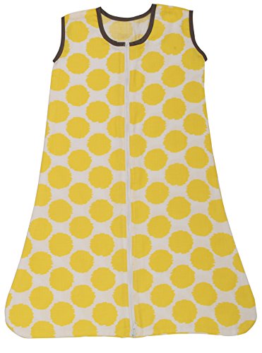 Bacati - Muslin Ikat Dots Sleep Sack (Wearable Blankets) (Medium, Yellow/Grey)