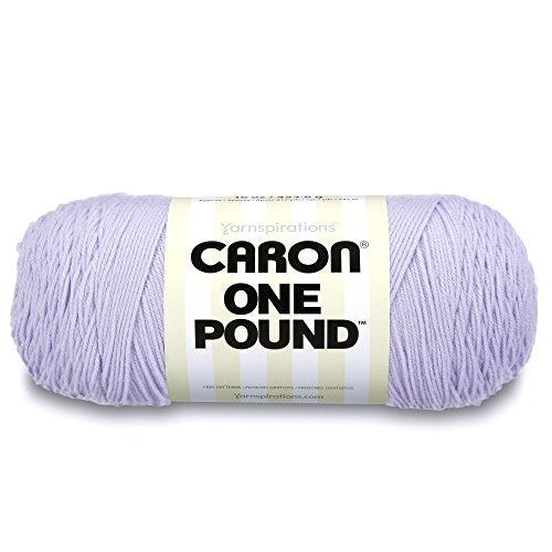 Caron  One Pound Solids Yarn - (4) Medium Gauge 100% Acrylic - 16 oz -  Lilac- For Crochet, Knitting & Crafting
