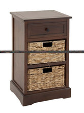 Load image into Gallery viewer, Deco 79 Wood 2 Baskets and 1 Drawer Storage Unit, 16&quot; x 13&quot; x 28&quot;, Brown
