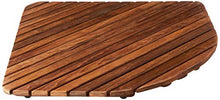 Load image into Gallery viewer, Bare Decor Dania Corner Shower Spa Mat, 24 by 24-Inch, Solid Teak Wood and Oiled Finish
