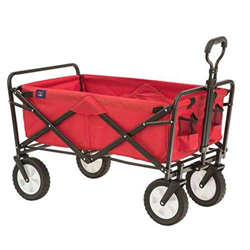 MacSports Collapsible Folding Outdoor Utility Wagon, Red