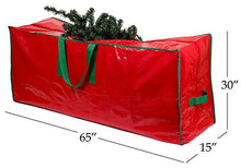 Load image into Gallery viewer, Christmas Tree Storage Bag - Stores a 9-Foot Artificial Xmas Holiday Tree. Durable Waterproof Material to Protect Against Dust, Insects, and Moisture. Zippered Bag with Carry Handles. (Red)
