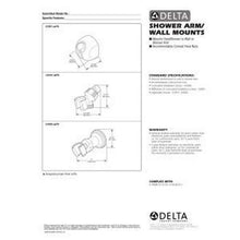 Load image into Gallery viewer, Delta Faucet U3401-SS-PK Adjustable Shower Arm Mount, Stainless
