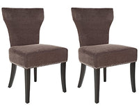 Safavieh Mercer Collection Carter Brown Polyester Dining Chair, Set of 2