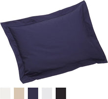 Load image into Gallery viewer, Fresh Ideas Poplin Tailored 2-Pack Pillow Sham, Standard, Navy
