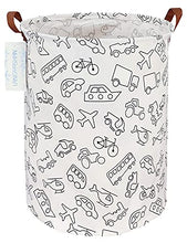 Load image into Gallery viewer, LANGYASHAN Laundry Basket Canvas Fabric Collapsible Organizer Basket for Storage Bin Toy Bins Gift Baskets Bedroom Clothes Children Nursery Hamper (Vehicle)
