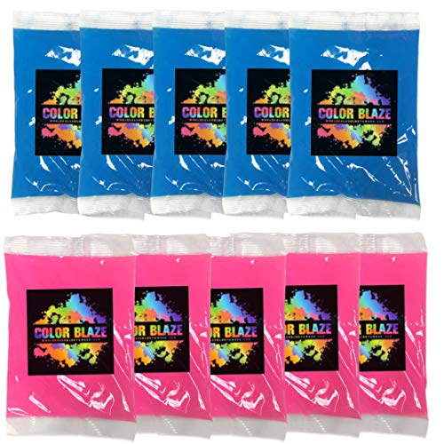 5 Pink/5Blue Color Powder Packets - Gender Reveal Color Powder Packet Combo - Perfect for burnouts, exhaust, color toss, photoshoots, balloons, and more!