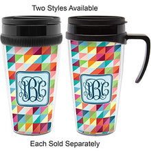 Load image into Gallery viewer, Retro Triangles Acrylic Travel Mug with Handle (Personalized)

