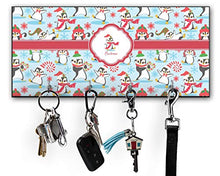 Load image into Gallery viewer, YouCustomizeIt Christmas Penguins Key Hanger w/ 4 Hooks w/Graphics and Text
