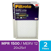 Filtrete UR03-2PK-1E 20x25x1, AC Furnace Air Filter, MPR 1500, Healthy Living Ultra Allergen, 2-Pack, 20 x 25 x 1, 2 Count
