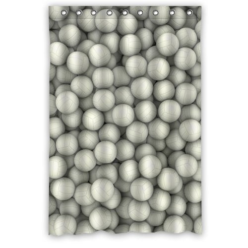Volleyballs Background Print I Love Sport- Fashion Personalize Custom Bathroom Shower Curtain Waterproof Polyester Fabric 48(w)x72(h) Rings Included