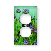 Scuba Fishing - Decor Double Switch Plate Cover Metal
