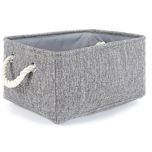 TheWarmHome Storage Basket Christmas Fabric Basket for Gifts with Rope Handles