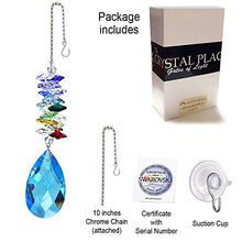 Load image into Gallery viewer, Crystal Suncatcher 5 inch Colorful Crystal Ornament Blue Sapphire Faceted Almond Prism Rainbow Maker Cascade Made with Genuine Swarovski Crystals
