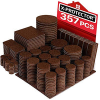 X-PROTECTOR 357 pcs Premium HUGE PACK Felt Furniture Pads! HUGE QUANTITY of Felt Pads For Furniture Feet with MANY BIG SIZES - Your IDEAL Wood Floor Protectors. Protect Your Hardwood & Laminate Floor!
