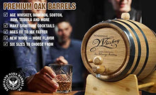 Load image into Gallery viewer, Personalized American White Oak 10 Liter Barrel (2.5 gallon) with Stand, Bung, and Spigot - For The Home Brewer, Distiller, Wine Maker and Cocktail Aging Bartender (B415)
