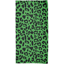 Load image into Gallery viewer, Green Cheetah Print All Over Beach Towel
