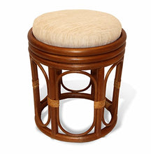Load image into Gallery viewer, Pier Handmade Rattan Wicker Vanity Bedroom Stool Fully Assembled Colonial (Light Brown)
