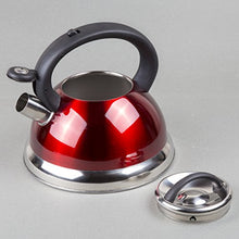 Load image into Gallery viewer, Creative Home Alexa 3 Qt Stainless Steel Whistling Tea Kettle   Metallic Cranberry
