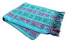 Load image into Gallery viewer, Del Mex Mexican Rebozo Shawl Blanket Doula (Small (14&quot; by 80&quot;), Turquoise )
