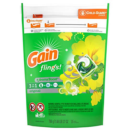 Gain Flings Laundry Detergent Pacs, Original, 35 Count (Packaging May Vary)