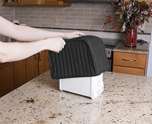 Load image into Gallery viewer, RITZ Polyester / Cotton Quilted Two Slice Toaster Appliance Cover, Dust and Fingerprint Protection, Machine Washable, Black
