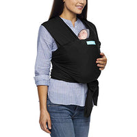 Moby Evolution Baby Wrap Carrier (Black) - Toddler, Infant, and Newborn Wrap Carrier - Wrap Baby Carrier Ideal for Parents On The Go - Ergonomic Baby Wrap for Mom Or Dad - A Registry Must Have
