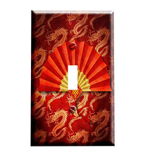 Load image into Gallery viewer, Asian Fan and Dragons Switchplate - Switch Plate Cover
