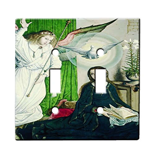 Juan De Flandes The Annunciation - Decor Double Switch Plate Cover Metal