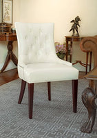 Safavieh Mercer Collection Erica Leather Button-Tufted Side Chair, Cream