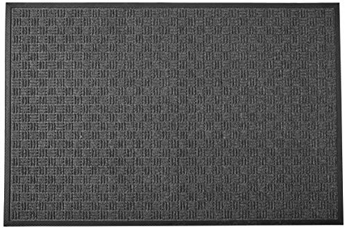 Kempf Water Retainer Entrance Mat, Indoor Outdoor Rubber Rug, Moisture Trapping, Absorbent Mat (4' X 6', Black)