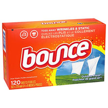 Load image into Gallery viewer, Bounce Fabric Softener Dryer Sheets for Static Control, Outdoor Fresh Scent, 120 Count
