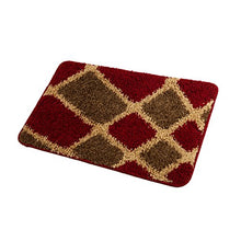Load image into Gallery viewer, Riverbyland Red Antislip Bath Rugs Grid Pattern 31 x 20
