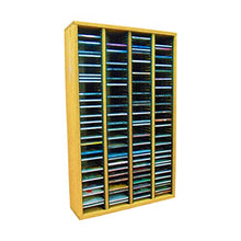 Load image into Gallery viewer, Cdracks Media Furniture Solid Oak Tower for CD Capacity 240 CD&#39;s Honey Finish 409-3 (Individual Locking Slots)
