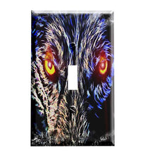 Load image into Gallery viewer, Wolf Fire Eyes Switchplate - Switch Plate Cover
