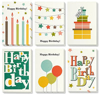 Birthday Card - 48-Pack Birthday Cards Box Set, Happy Birthday Cards - Bright Party Designs Birthday Card Bulk, Envelopes Included, 4 x 6 inches