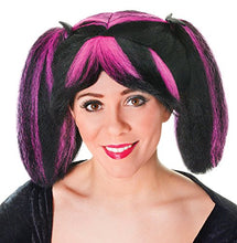 Load image into Gallery viewer, Bristol Novelty BW797 Black/Pink Streaks Steampunk Wig
