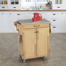 Load image into Gallery viewer, Home Styles Create-a-Cart Natural Two-door Cabinet Kitchen Cart with Granite Top, Two Wood Panel Doors, One Drawer, Two Towel Bars, Spice Rack, and Adjustable Shelf
