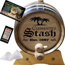 Load image into Gallery viewer, 1 Liter Personalized American Oak Aging Barrel - Design 023: Your Stash
