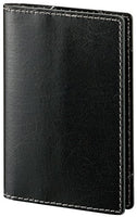 Raymay Fujii ZVN234B ZeitVektor Leather Memo Note with Card Holder, Black