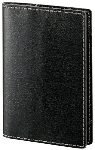 Raymay Fujii ZVN234B ZeitVektor Leather Memo Note with Card Holder, Black