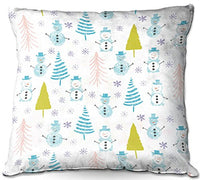 Outdoor Patio Couch Quantity 1 Throw Pillows from DiaNoche Designs by Metka Hiti - Christmas Town Snowman