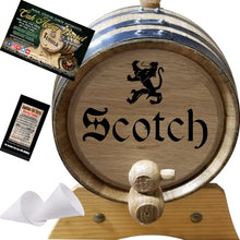 Load image into Gallery viewer, 1 Liter Engraved American Oak Aging Barrel - Design 003: Scotch
