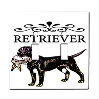 Retriever Duck Hunt - Decor Double Switch Plate Cover Metal