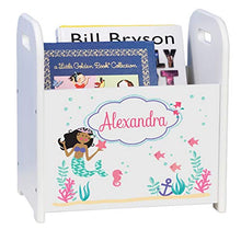 Load image into Gallery viewer, MyBambino Personalized African American Mermaid Princess Kids Storage Shelf Organizer Baby Room Bookcase Furniture

